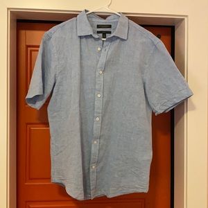 Banana Republic linen cotton short sleeve shirt slim fit medium